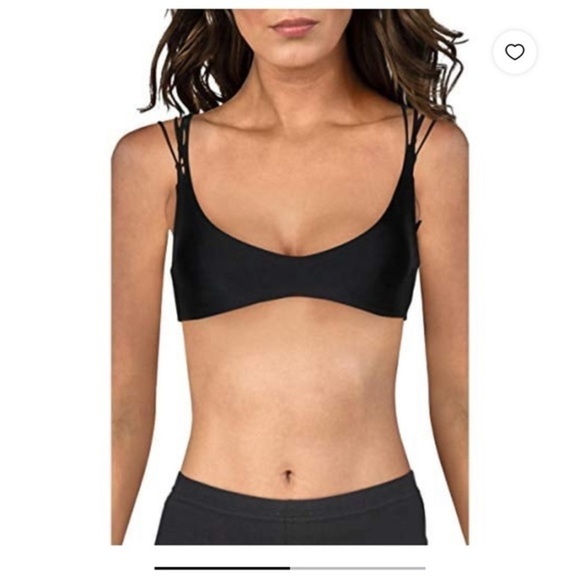 Volcom‎ Women's Simply Solid V Neck Bikini Top, Black, XXL - Picture 2 of 10